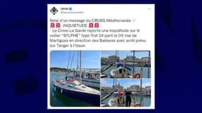Le voilier "Sylphe" est parti le 5 mai dernier de Martigues en direction des Baléares.
