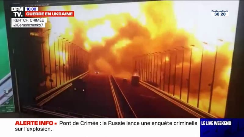 Incendie sur le pont de Crimée: l'explosion filmée par la vidéosurveillance