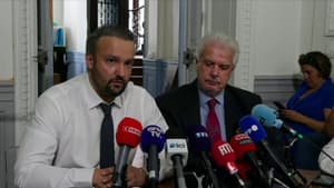 Pierre Dubuisson (à gauche) et Guy Dubuisson (à droite) lors d'une conférence de presse le 6 juillet 2026 à Toulouse