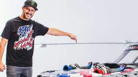 Oui, c'est bien sur ce V8 de 1400 chevaux que Ken Block, pilote de WRX et de Gymkhana, fait griller des chamallows.