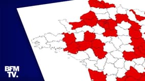Les zones de "circulation active" du coronavirus en France.