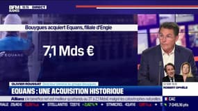 
Ce mercredi 10 novembre, Olivier Roussat, directeur général du groupe Bouygues, est notamment revenu sur l'acquisition d'Equans, la filiale d'Engie, par sa société, dans l'émission Le Grand Journal de l'Éco présentée par Hedwige Chevrillon. Le Grand Journal de l'Éco est à voir ou écouter du lundi au vendredi sur BFM Business.
