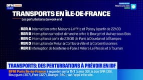 Île-de-France: les perturbations dans les transports ce week-end des 25 et 26 janvier