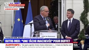 Passation au ministère des Outre-Mer: "Je vous souhaite que tous les moyens vous soient donnés", déclare François-Noël Buffet (ministre sortant) à Manuel Valls (ministre entrant)