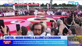 JO 2024: Nedim Remili a allumé le chaudron olympique à Créteil