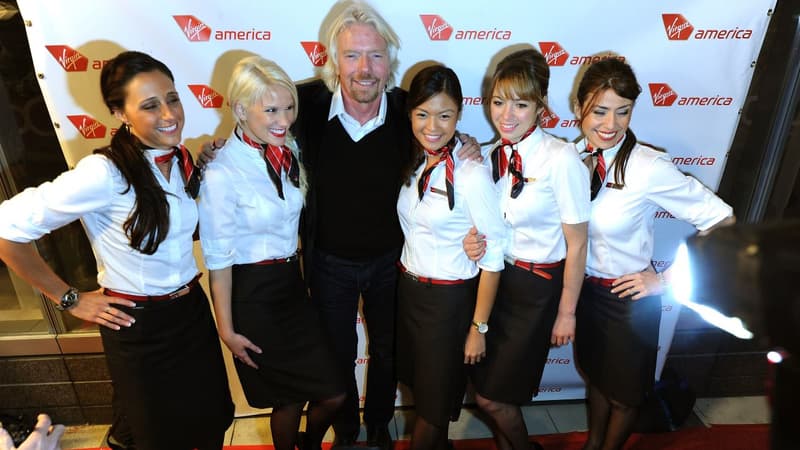 Le patron de Virgin, Richard Branson, lors de l'inauguration d'une nouvelle liaison de Virgin America, en 2011.