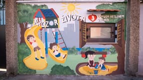 La "boîte à bébé" installée en Croatie et permettant aux femmes ne souhaitant pas garder leur enfant de le déposer, ici photographiée en février 2025.