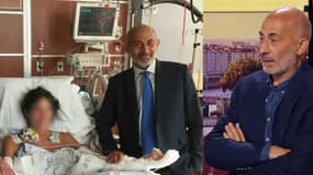 Le Pr Laurent Lantieri aux côtés de Laura, greffée des mains aux USA