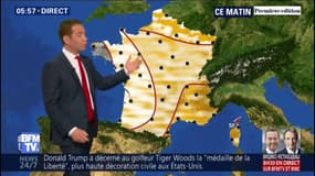 Journée ensoleillée ce mardi matin mais avec un voile nuageux et quelques pluies sur la Bretagne