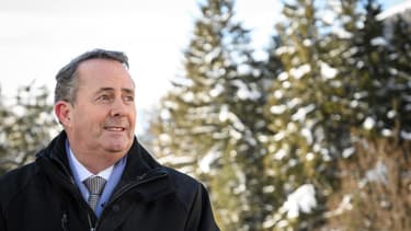 Le ministre britannique du Commerce international Liam Fox au Forum économique mondial de Davos en Suisse ce mercredi.