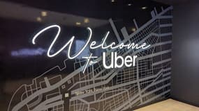 Message d'accueil des bureaux de Uber à New York