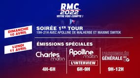 Editions spéciales sur RMC pour le premier tour de l'élection présidentielle