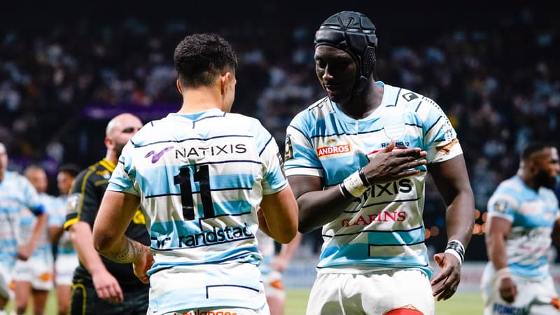 Donovan Taofifenua et Ibrahim Diallo lors de la victoire du Racing, le 23 avril 2022