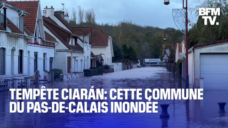 Pas-de-Calais: la commune de Saint-Léonard frappée par des inondations après le passage de la tempête Ciarán 