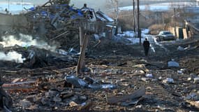 Kharkiv le 24 février 2025 lors du troisième anniversaire de l'invasion de l'Ukraine par la Russie.