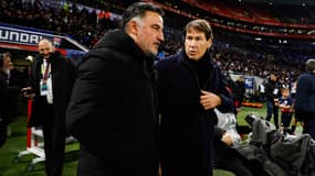 Christophe Galtier et Rudi Garcia, à Lyon le 3 décembre 2019