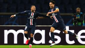 Neymar et Marquinhos avec le PSG en Ligue des champions, à Paris le 11 mars 2020