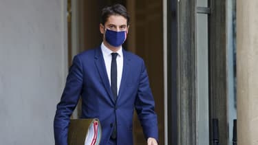 Le porte-parole du gouvernement Gabriel Attal le 28 octobre 2020 à Paris