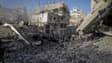 Vue des destructions causées par l'attaque israélienne sur la rue Omar al-Mukhtar à Gaza, le 3 octobre 2025.
