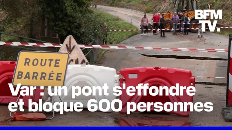 Intempéries: 600 personnes bloquées après l'effondrement d'un pont dans le Var