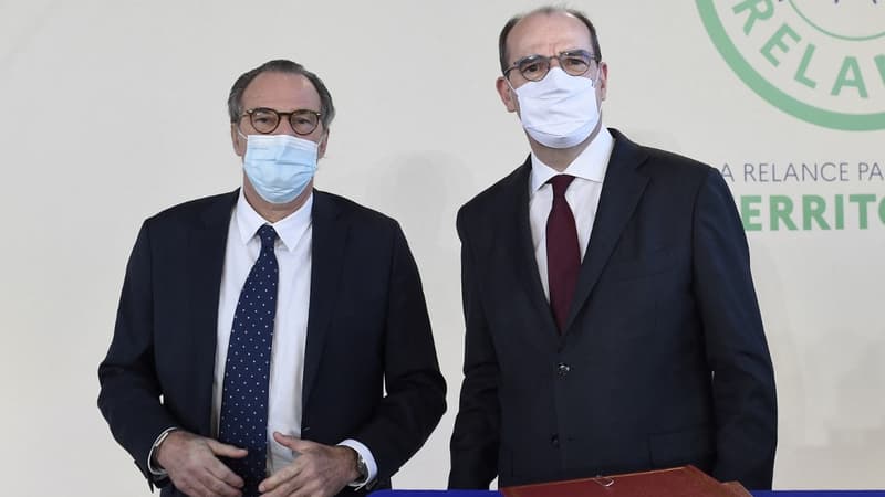 Le président sortant LR de la région PACA, Renaud Muselier, et le Premier ministre Jean Castex, le 5 janvier 2021