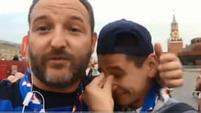Hervé Mougin et Moussa, le supporter russe des Bleus
