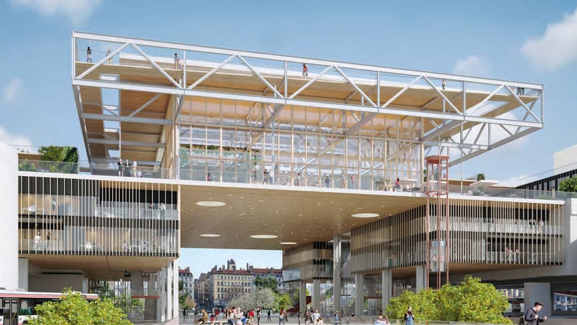 Le futur centre d'échanges de Lyon-Perrache, comme imaginé par le projet d'Apsys+Quartus. Le futur centre d'échanges de Lyon-Perrache, comme imaginé par le projet d'Apsys+Quartus.
