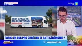 "Stop attacks on Christians": un bus publicitaire d'un mouvement conservateur circule dans Paris pour s'opposer à un tableau de la cérémonie d'ouverture des JO