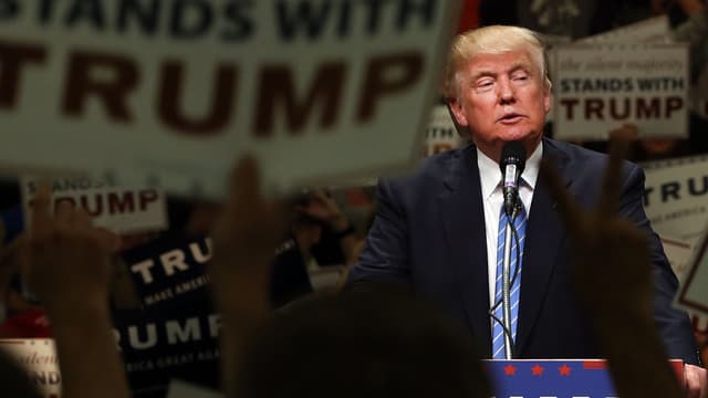Donald Trump, lors d'un meeting à Anaheim, en Californie, le 25 mai 2016.