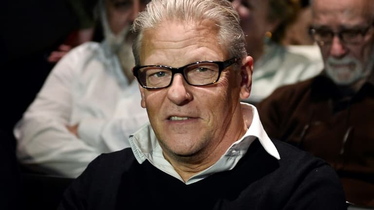 L'artiste belge Jan Fabre, lors d'une conférence de presse à Athènes le 29 mars 2016