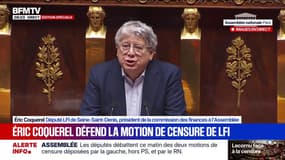 "Tout dans ce budget est escroquerie, alors honte à ceux qui l'ont voulu", déclare Éric Coquerel, député LFI et président de la commission des finances