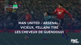 Manchester United - Arsenal : Vicieux, Fellaini tire les cheveux de Guendouzi