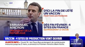 Emmanuel Macron annonce que quatre sites français vont produire des vaccins anti-Covid dès fin février