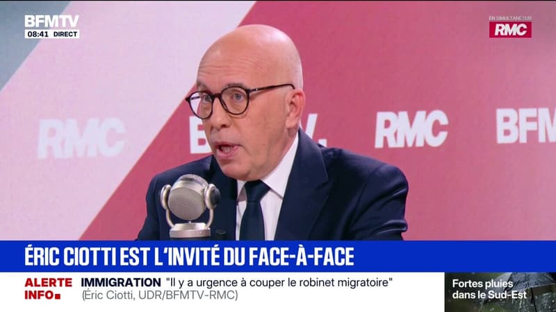 "Il faut l'entendre": Éric Ciotti (UDR) réagit aux propos de Michel Houellebecq, qui dit envisager "une guerre civile" en France