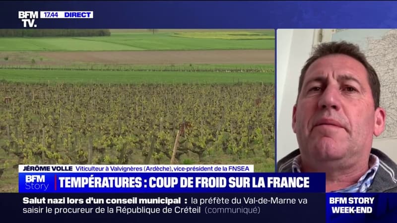Jérôme Volle (viticulture en Ardèche et président de la FNSEA) sur la vague de froid: 