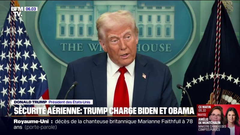 Crash à Washington: Donald Trump reproche à Joe Biden et Barack Obama d'avoir baissé les exigences en matière de contrôle aérien