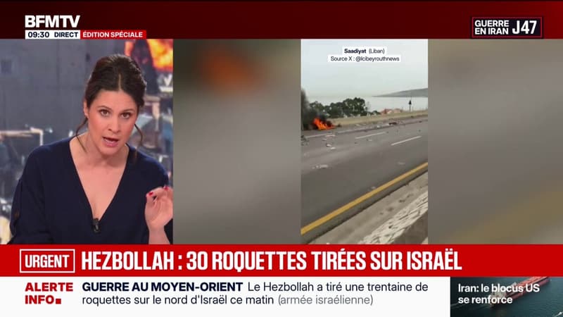 L'armée israélienne affirme que le Hezbollah libanais a tiré depuis le Liban une trentaine de roquettes sur le nord d'Israël
