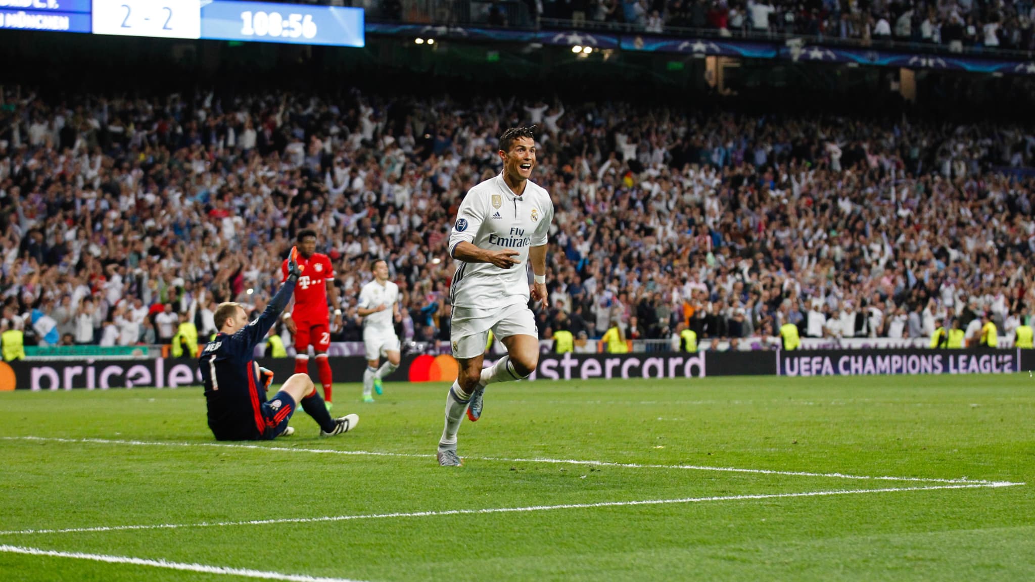 Cristiano Ronaldo lors de Real-Bayern en 2017 Cristiano Ronaldo lors de Real-Bayern en 2017