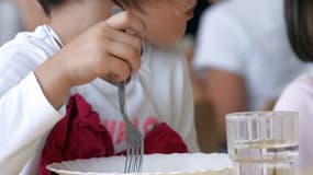 Un enfant à la cantine (Illustration).