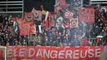 Les supporters du FC Rouen lors d'un match de Coupe de France contre Monaco à Robert Diochon, le 8 février 2024