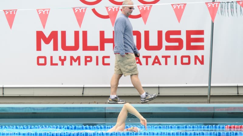 Le nageur français Yannick Agnel dans le centre aquatique de Mulhouse en avril 2014.