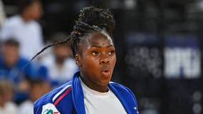 Clarisse Agbégnénou lors de l'Euro de judo à Montpellier, le 4 novembre 2023.