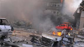 Un attentat à la voiture piégée a fait une cinquantaine de morts et plus de 200 blessés jeudi dans le centre de Damas, sur un boulevard fréquenté proche du siège du parti Baas au pouvoir et de l'ambassade de Russie. /Photo prise le 21 février 2013/REUTERS