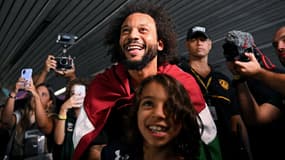 Marcelo et son fils Liam Alves, le 9 mars 2023.