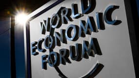 Le logo du Forum économique mondial, à Davos (Suisse), le 20 janvier 2017 (photo d'illustration).