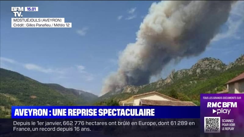 Incendies: les pompiers de l'Aveyron continuent de lutter contre les flammes