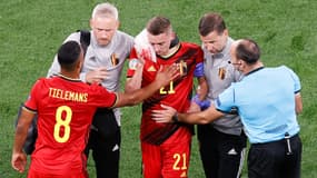 Timothy Castagne lors du match Russie-Belgique, à Saint-Pétersbourg le 12 juin 2021