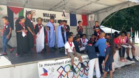Des enfants sahraouis au village des copains du monde. 
