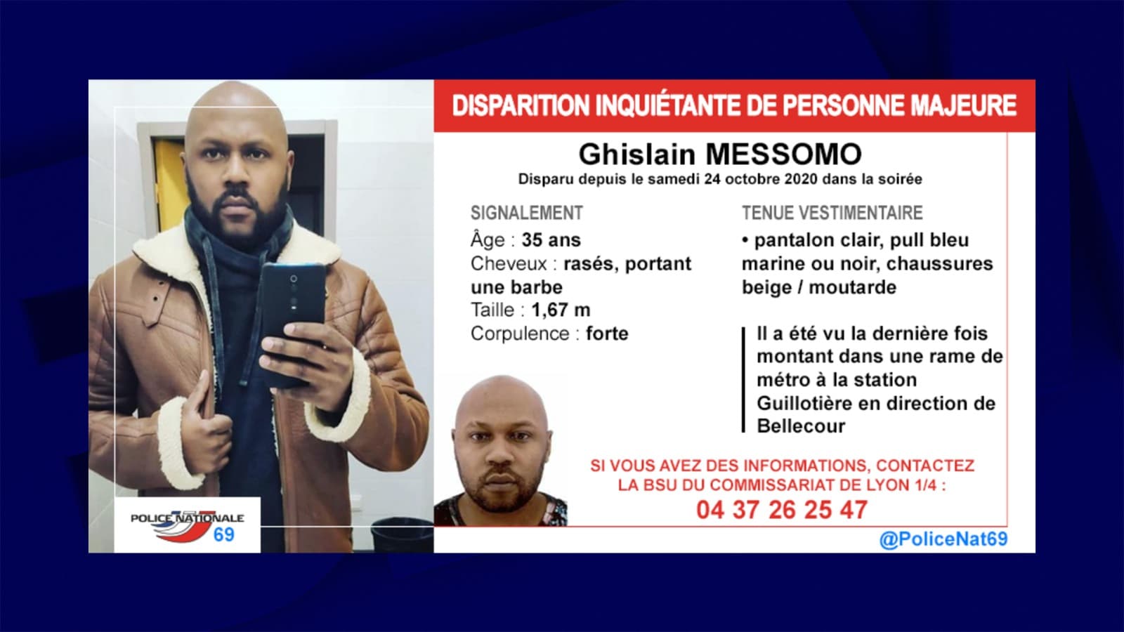 Lyon Un Appel à Témoins Lancé Après La Disparition Inquiétante Dun Homme Fin Octobre