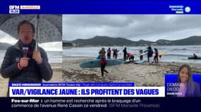 Var: malgré la vigilance jaune, des surfeurs bravent les vagues